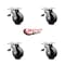Service Caster 5 Inch Glass Filled Nylon Caster Set with Roller Bearings and Total Lock Brakes SCC-TTL30S520-GFNR-4 - alternate 4
